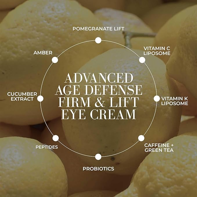 Fitglow Beauty | Eye C Firm Anti Aging, Firming & Hydrating Eye Cream | Reduce Wrinkles, Fine Lines, Dark Circles & Puffiness | Vitamin C + K, Caffeine, Hyaluronic & Botanical Extracts | Clean Beauty