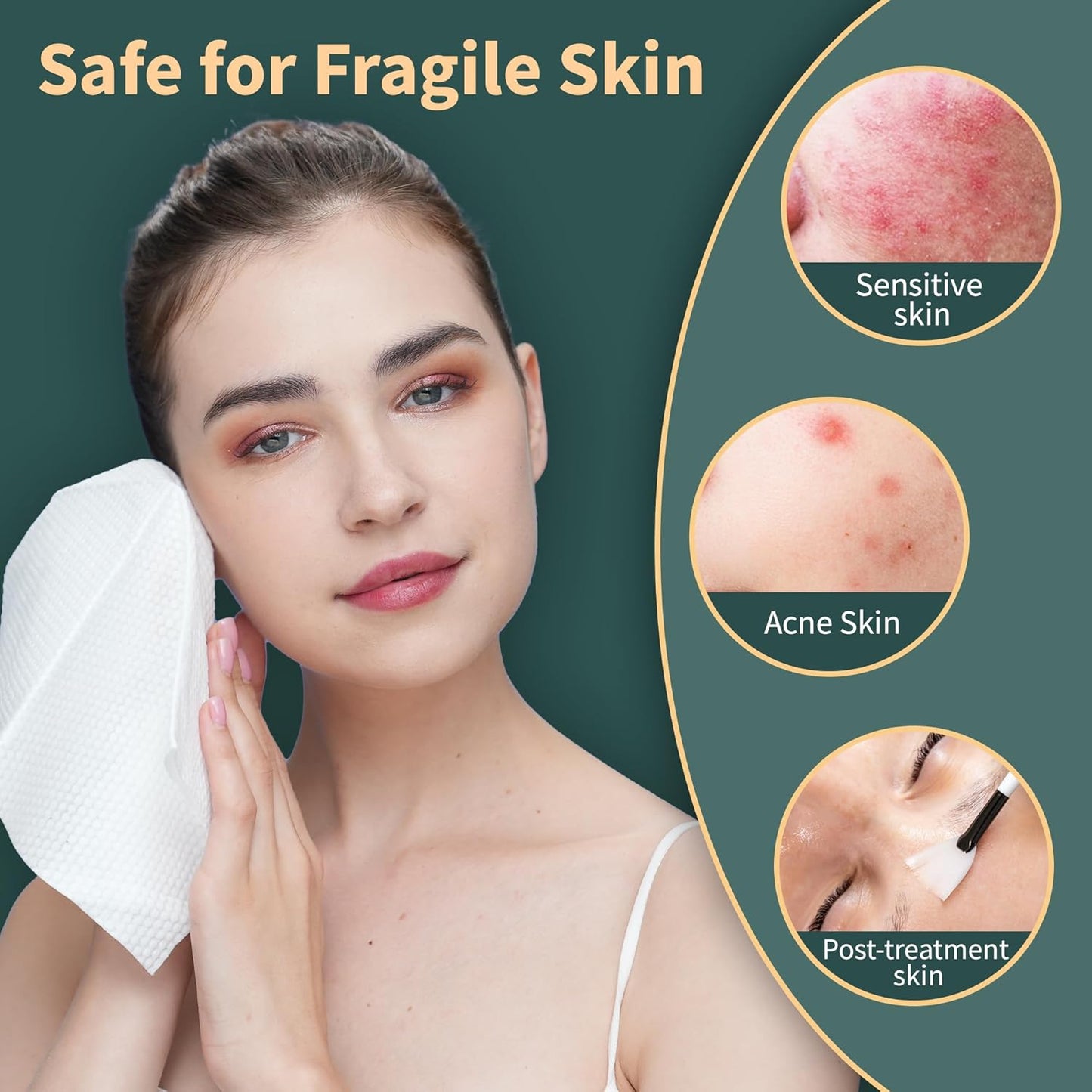 Ourmed Life Disposable Face Towels, Clean Facial Wash Cloth without Lint, Biodegradable Cleansing Dry Wipes, Skincare and Makeup Remover Towels for Sensitive Skin (Unscented, 100Count, Pack of 1)