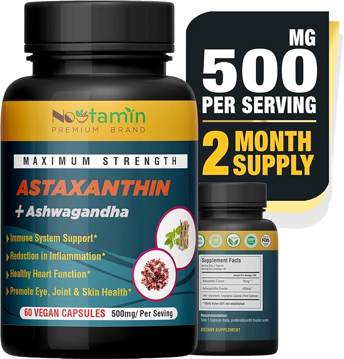 Nootamin Extra Strength Astaxanthin 15mg Supplement 60 Vegan