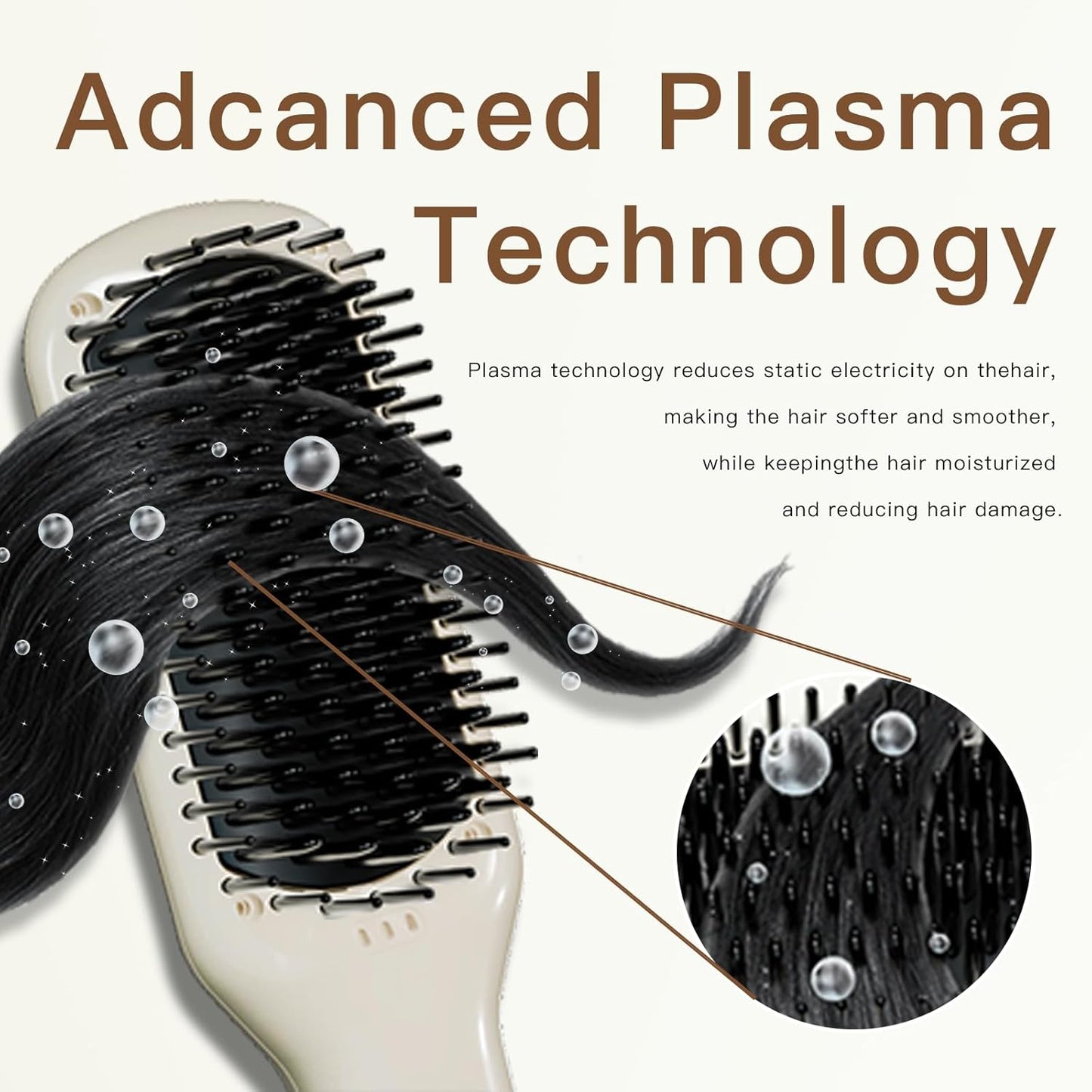 MEGAWISE Hair Straightener Brush Series (Pearl White)