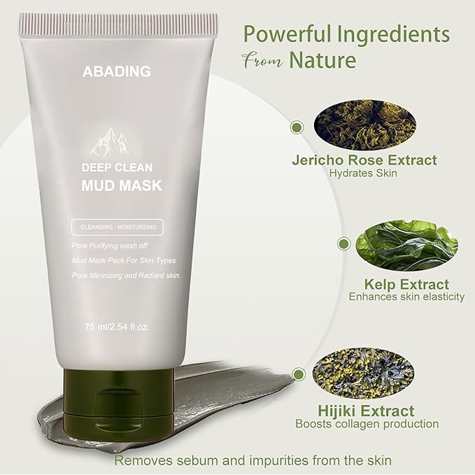 2 PCS Recovery Mud Mask,Gentle Recovery Mud Clay Face Mask,Hydrating and Moisturizing Cleanser Mud Mask for Face, 2.54 fl oz