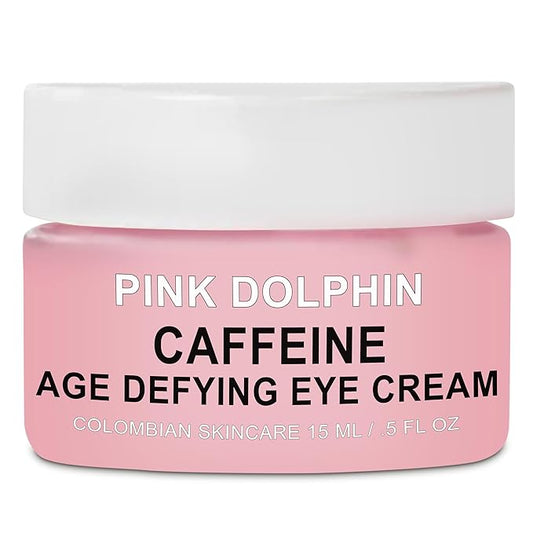 Pink Dolphin Caffeine Eye Cream – Anti-Aging Eye Treatment for Dark Circles, Puffiness & Fine Lines – Hydrating Formula with Caffeine & Hyaluronic Acid Skincare - 0.5 fl oz