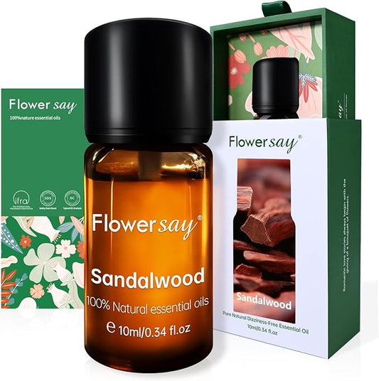 Sandalwood Essential Oil 0.34Oz - 100% Pure Natural MAX Undiluted Premium Therapeutic Grade Essential Oils for Diffuser/Skin Care/Massage/Hair/Toenails