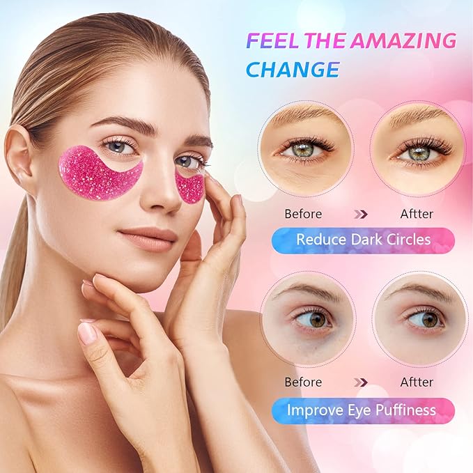 Vemofoper Under Eye Patches - 30 Pairs Collagen Under Eye Masks Anti-Aging Eye Mask for Face to Soothe Puffiness, Eye Bags and Wrinkles