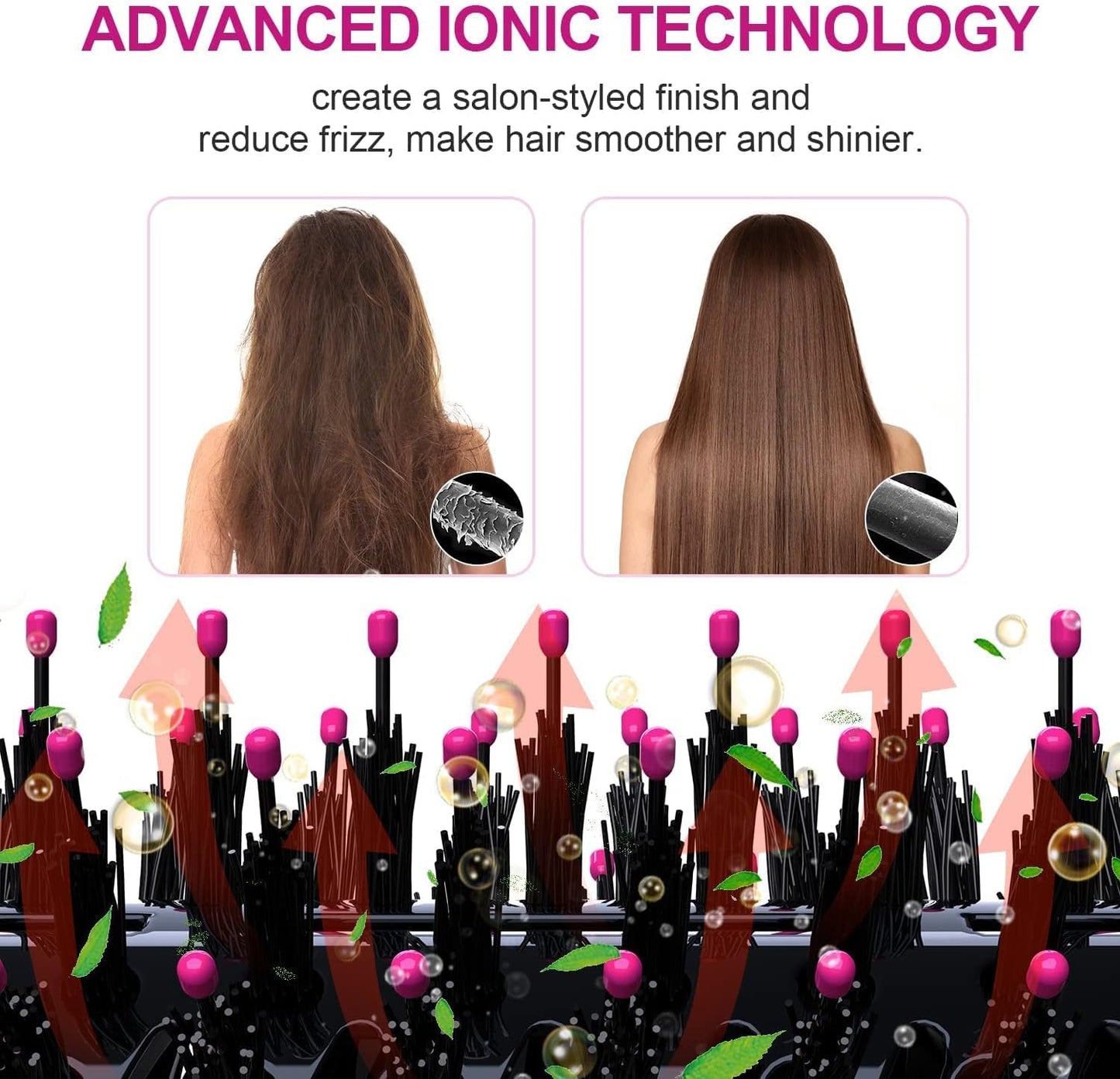 Hair Dryer Brush Blow Dryer Brush in One, Professional Hot Air Brush 4 in 1 One Step Hair Dryer and Styler Volumizer with Negative Ion for Drying, Straightening, Salon for All Hair Types