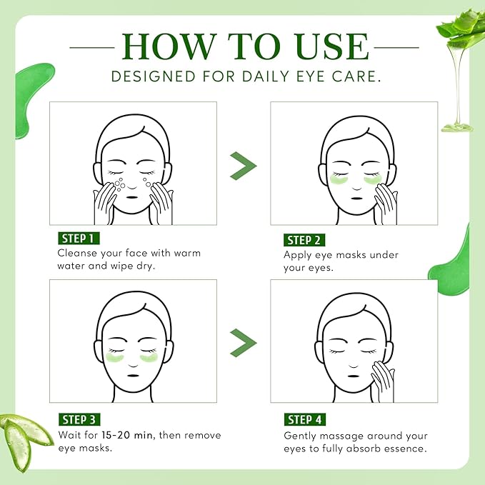 Under Eye Patches for Dark Circles,Puffy Eyes,20 Pairs Face Masks SkinCare With Vitamin E and Aloe Vera Gel for Rejuvenate