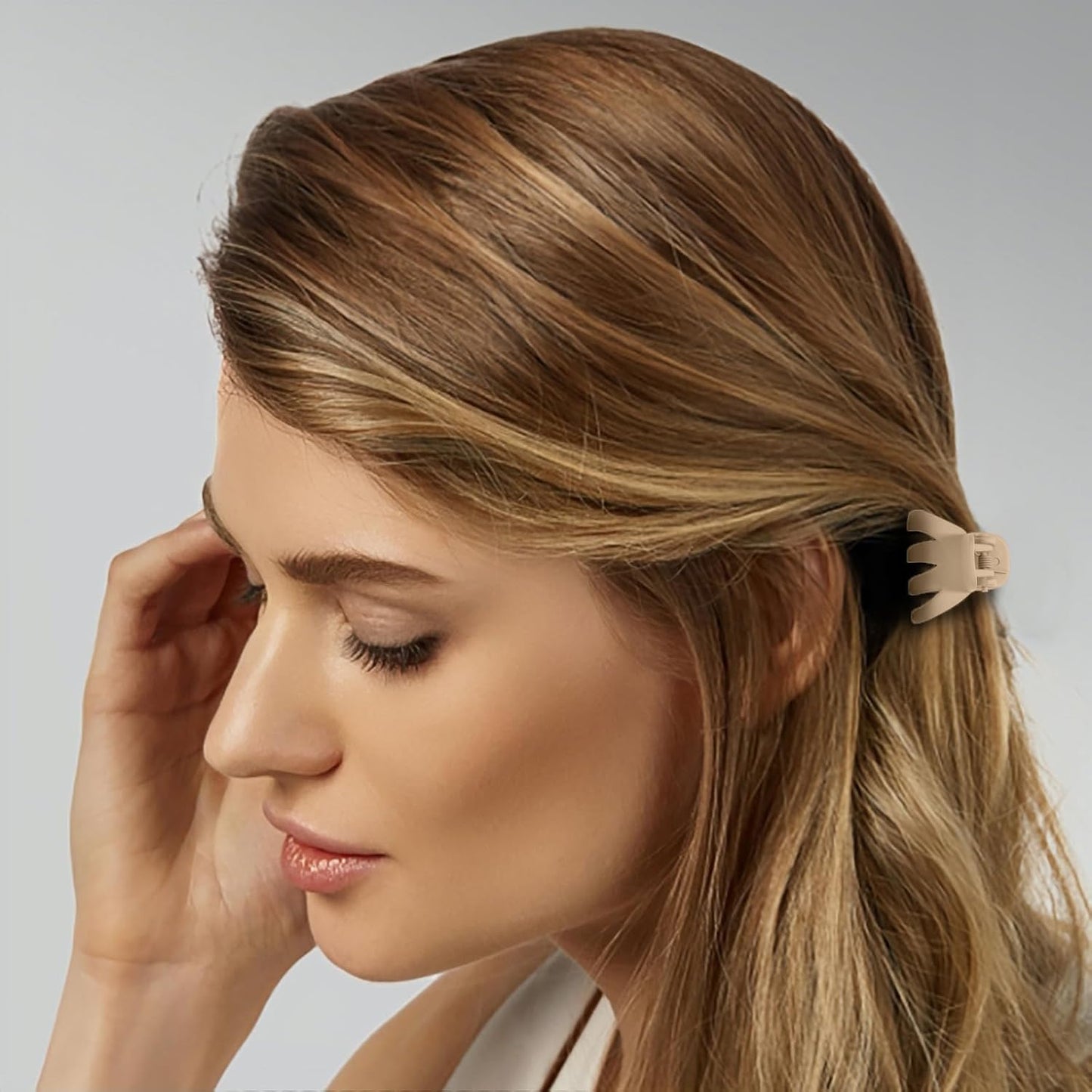 Cobahom 12 Pack Small Hair Claw Clips 1.2 Inch Matte No-Slip Mini Hair Clips for Thin Hair Styling Accessories for Women and Girls (Apricot)