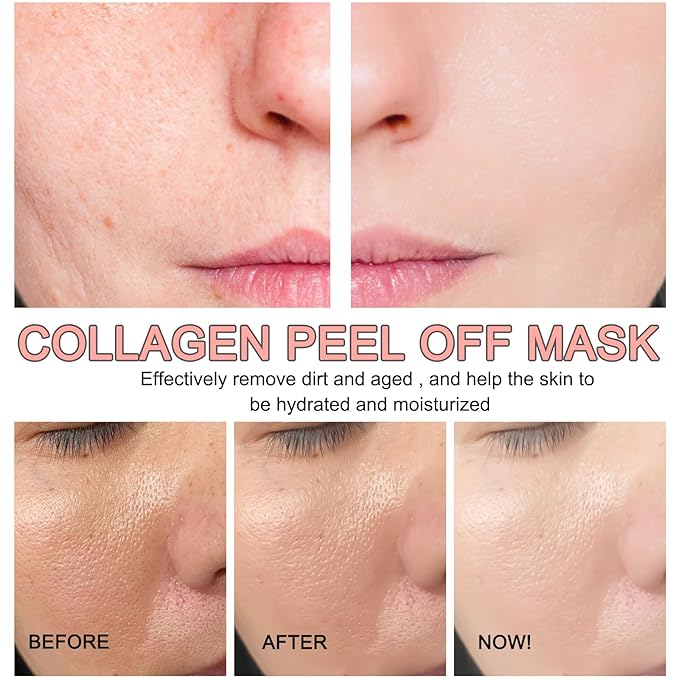 ZCMN Collagen Night Wrapping Mask for Face, Hydrolyzed Collagen Peel Off Facial Mask, Smooth & Tight Skin, Reduce Fine Lines & Dullness, Sensitive Care For All Skin