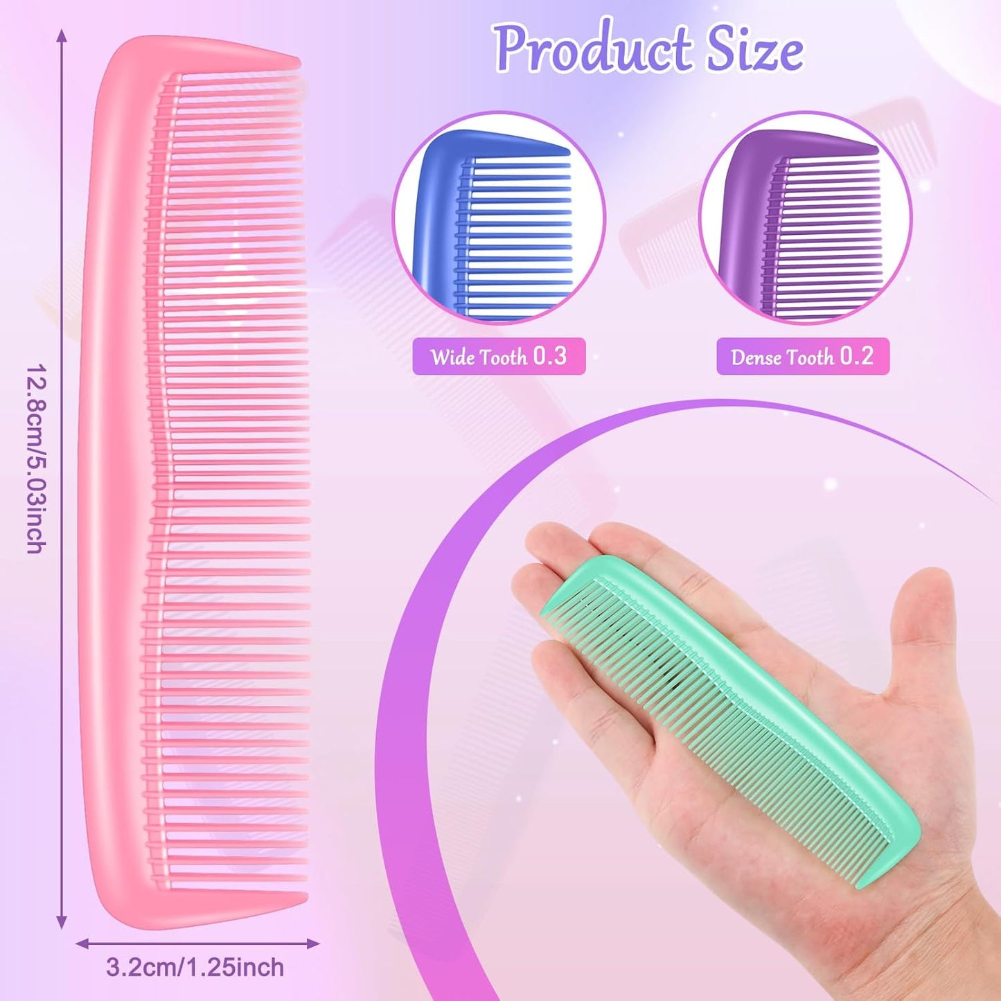 HOFASON 200 Pack Combs Bulk for Women Kids Homeless, Individually Wrapped Plastic Pocket Hair Combs Set Small Bulk Travel Combs for Styling, Homeless, Hotel, Shelter, Nursing Home, Charity, 10 Colors