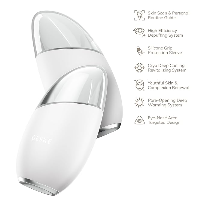 SmartAppGuided™ Cool & Warm Eye & Face Massager | 7 in 1 | Multi Massager | Face & Neck | Battery-free Cooling & Warming | Firms, Relaxes & De-Puffs Skin | Eye-Nose Area Targeted Design