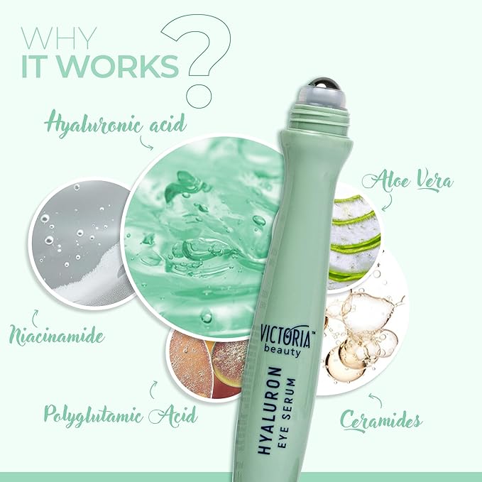 Hyaluronic Eye Roll-On Cooling, Eye Serum Against Wrinkles and Dark Circles