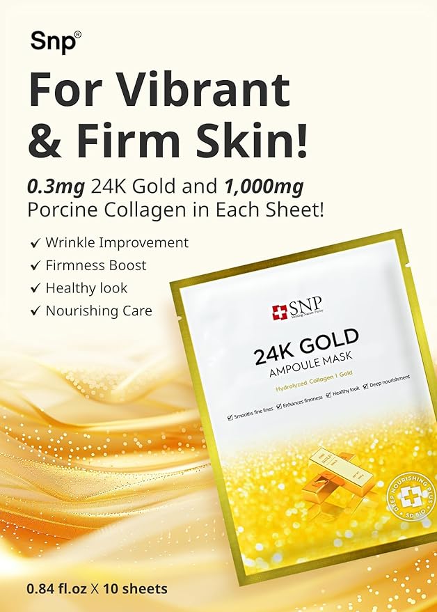 SNP [K Beauty Bird's Nest Aqua Eye Patch & 24K Gold Ampoule Sheet Mask