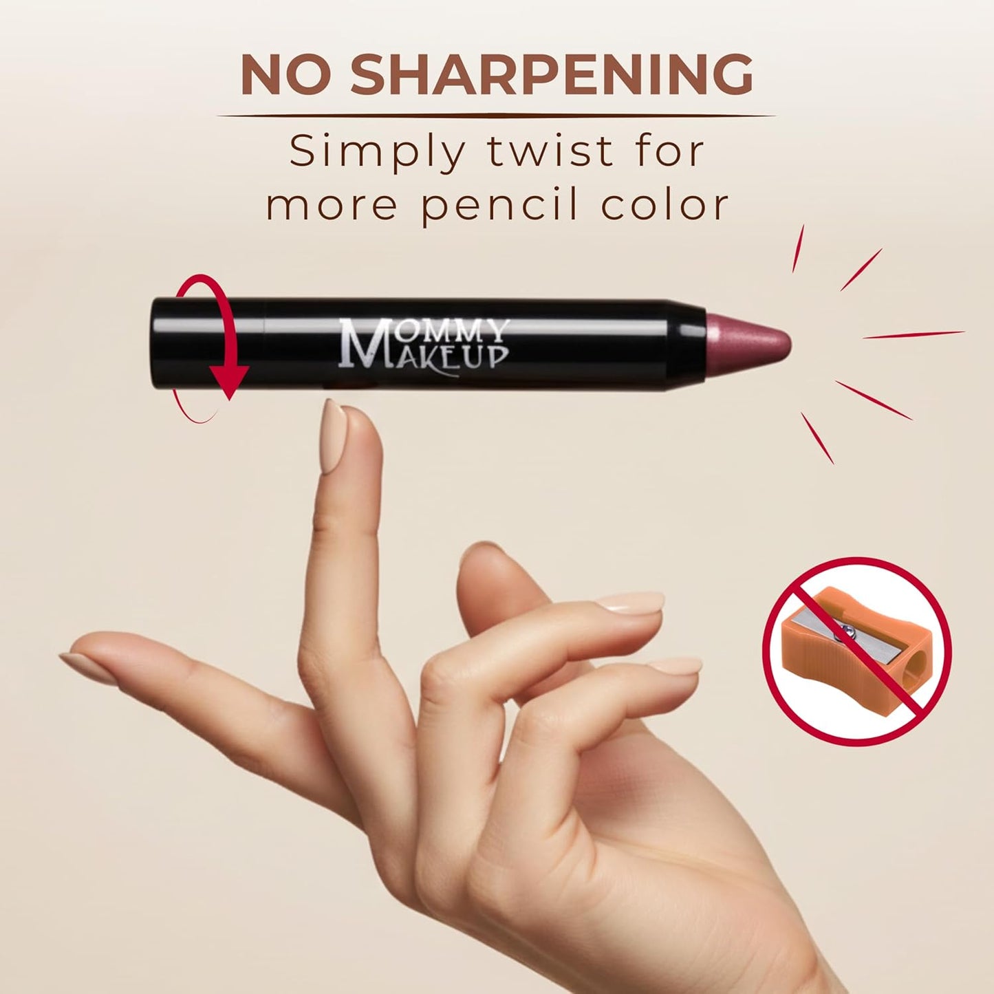 Mommy Makeup Triple Sticks Lipstick, Cream Blush & Teatment All-In-One with Shea & Cocoa Butter - Soft & Creamy Moisturizing Lip Crayon For Lips & Cheeks (Gigi)