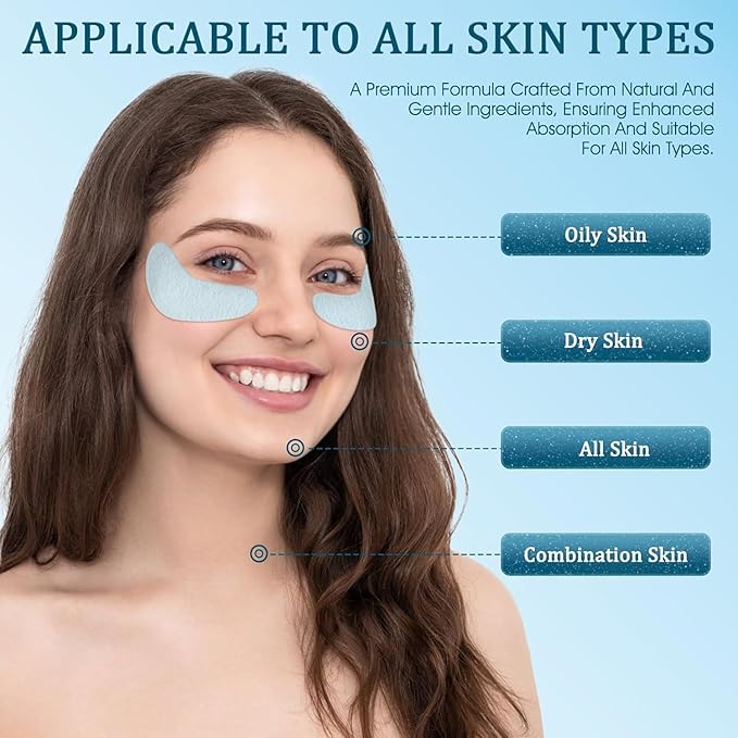 Under Eye Patches Masks - for Dark Circles, Puffiness, Wrinkles & Fine Lines 30 Pcs Moisturizing Patches with Hyaluronic Acid,White