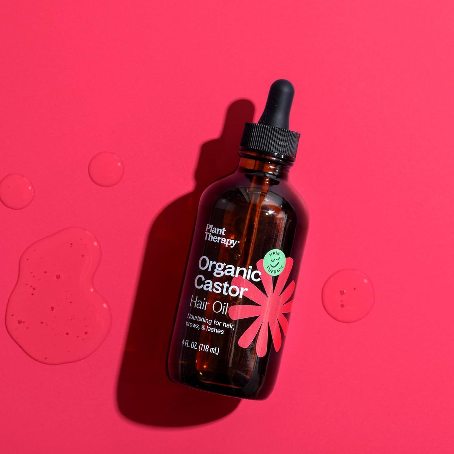 Plant Therapy Organic Castor Oil 4oz - 100% Pure & Natural Grade for Nourishing Hair and Skin Treatment - Cold Pressed - USDA Certified - Hexane Free - Stimulates Hair Growth, Treats Dry Skin