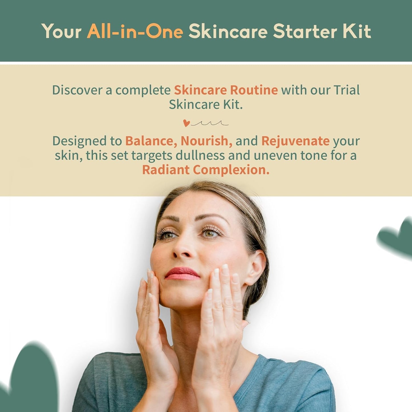 Healing Happy Method - Skin Care Set | 15ml Cleanser, Toner, and Moisturizer | Skincare Set, Rejuvenates Skin, Deeply Nourishes & Revitalizes | Beauty Gift Sets, Face Care Set for Women