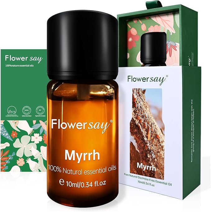 Myrrh Essential Oil 0.34Oz - 100% Pure Natural MAX Undiluted Premium Therapeutic Grade Essential Oils for Diffuser/Skin Care/Massage/Hair/Toenails