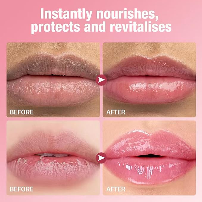 2 in 1 Moisturizing Tinted Lip Gloss Lip Balm Hydrating Glossy Hypoallergenic Natural Women Girls Teens Students Long Lasting Dry Lip Care 5- piece set