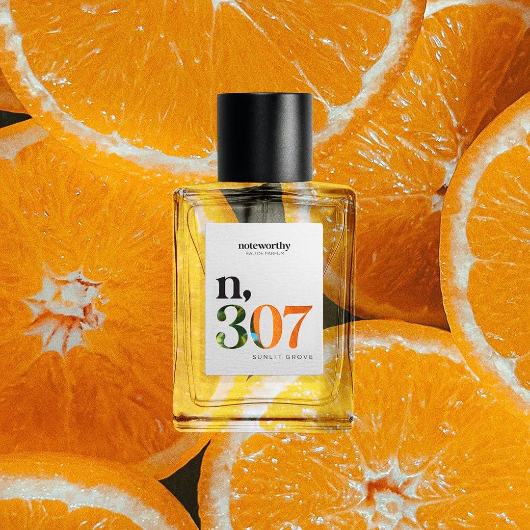 Noteworthy n,307 Sunlit Grove Eau De Parfum – Mandarin, Basil, Sandalwood | Sophisticated, Warm Fragrance for Any Occasion | Long-lasting Unisex Perfume for Women & Men (50ml)