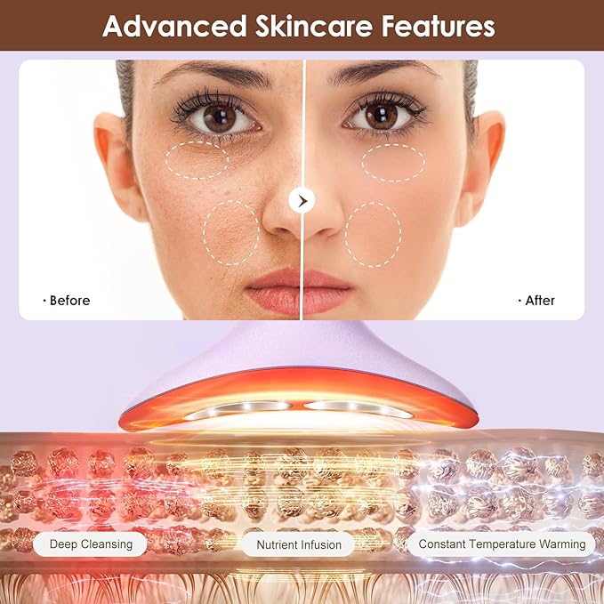 Facial and Neck Massager for Face, Neck - Skin Lifting & Firming - Wrinkle & Dark Circle Reducer - at Home Skin Care Face Sculpting Tool and Neck Massager-Pastel Purple