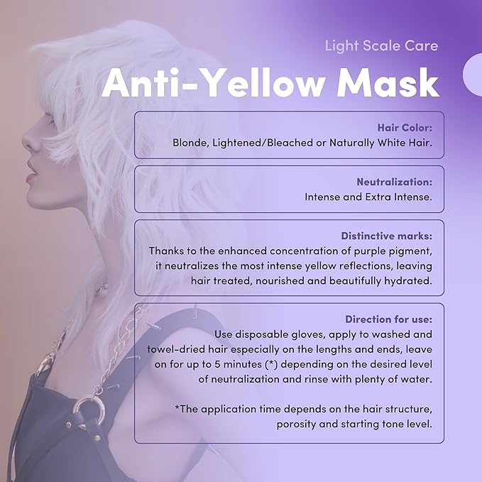 Lisap Purple Hair Mask, Light Scale Hair Care Anti Yellow Hair Toner for Blondes, Toning Blonde, White, Silver Hair & Highlights, Nourishing & Hydrating Mask, Neutralizes Brassy Tones, 16.9 fl oz