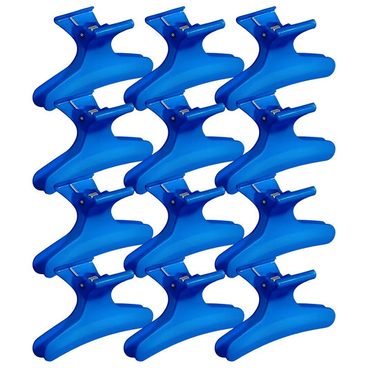 Ondder Dark Blue Butterfly Hair Clips for Styling Sectioning Pro Salon Butterfly Plastic Claw Clips Hair Styling Clip Barber Clips for Cutting, Coloring Hair, Hair Accessories for Women Girls