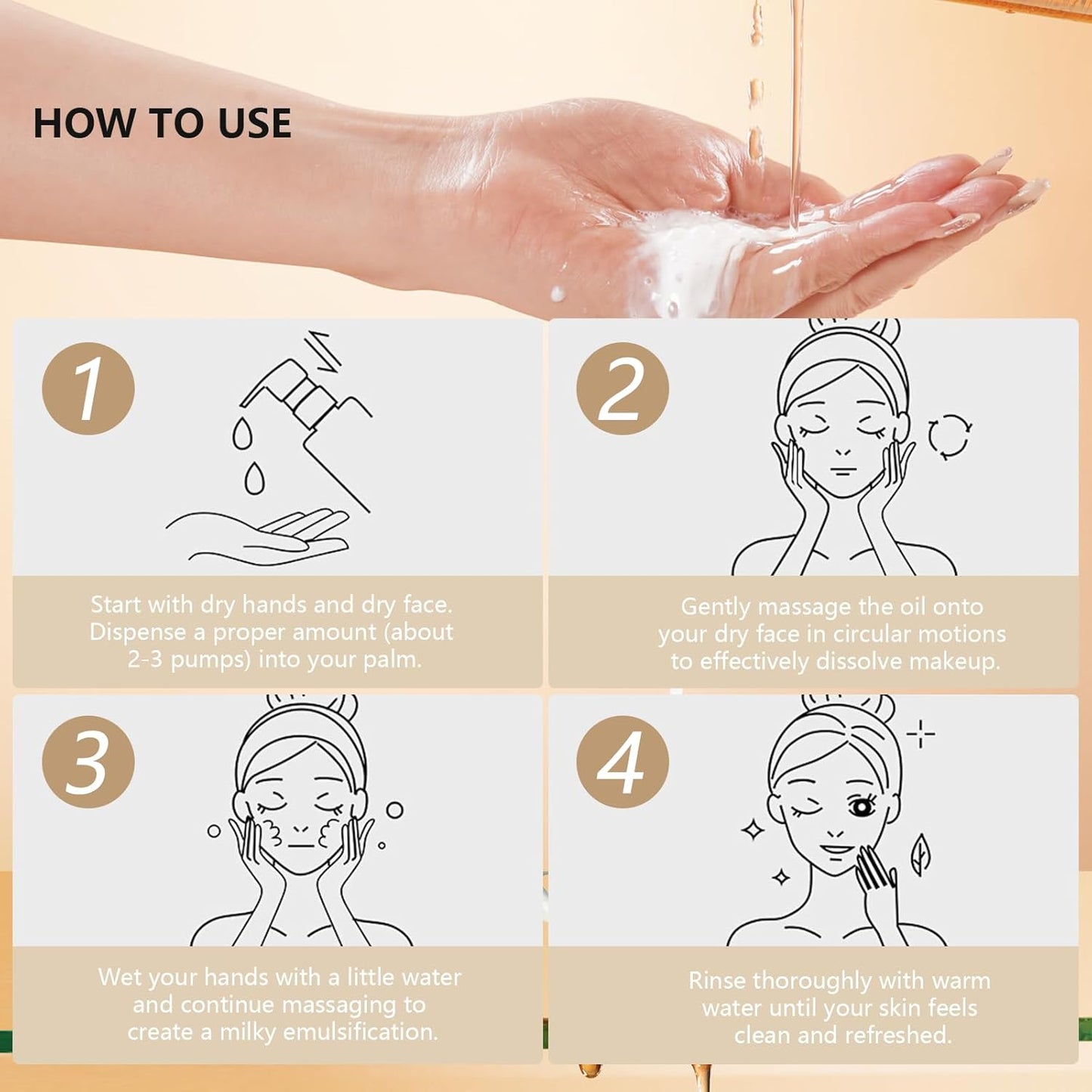 Citrus aurantium Deep Cleansing Oil, 6.76 fl oz 200ml, Gentle Pore Control, Heavy Makeup Remover