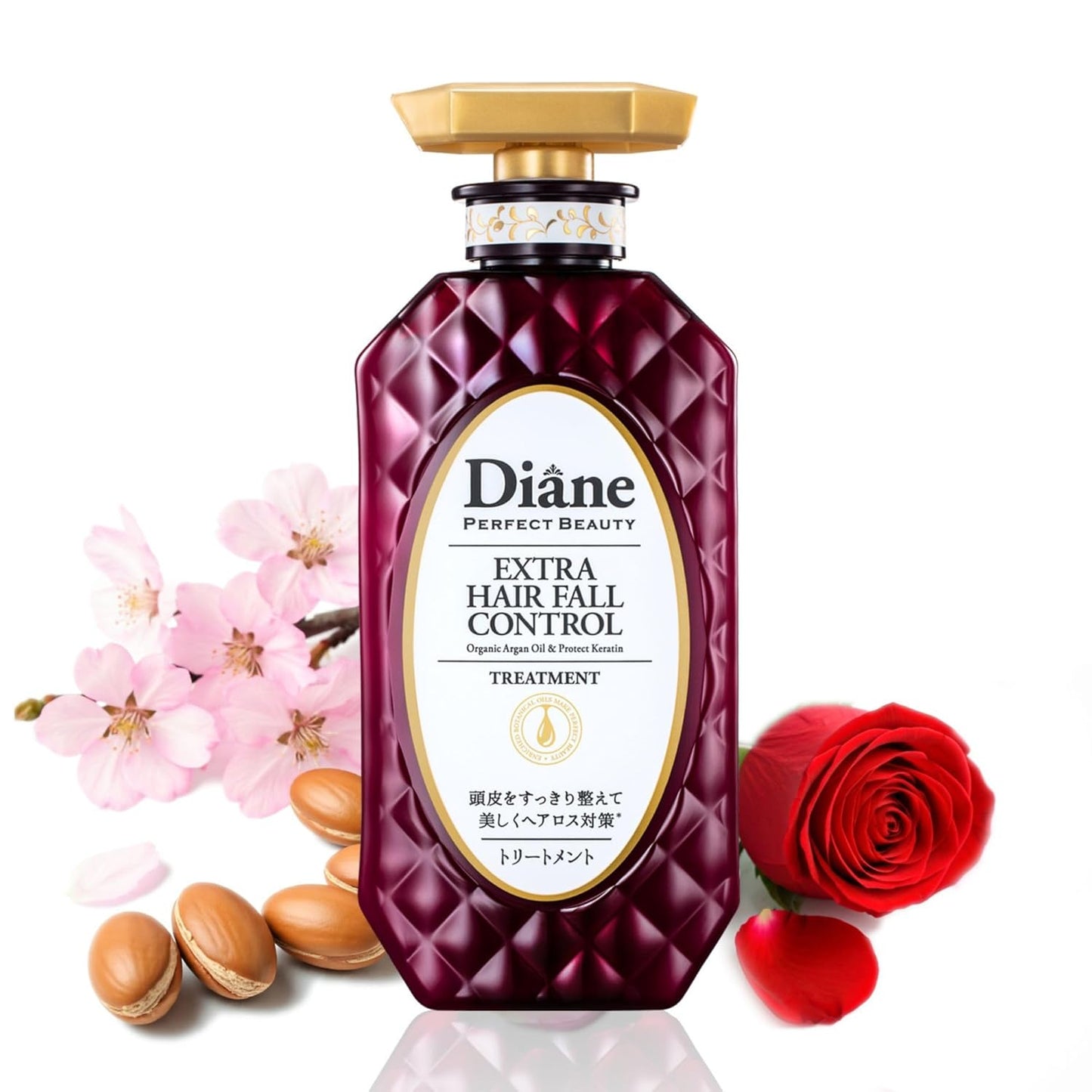 Moist Diane Thickening Conditioner for Men, Dry Itchy Scalp Treatment by Keratin, Ginseng Root & Protein, Argan Oil Conditioner for Women from Japan, 15.2 Fl Oz, EXTRA HAIR FALL CONTROL