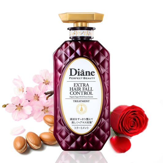 Moist Diane Thickening Conditioner for Men, Dry Itchy Scalp Treatment by Keratin, Ginseng Root & Protein, Argan Oil Conditioner for Women from Japan, 15.2 Fl Oz, EXTRA HAIR FALL CONTROL