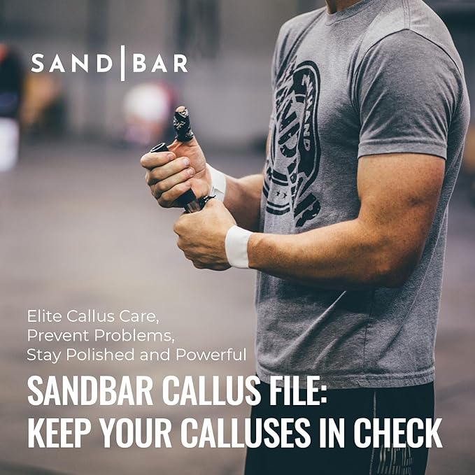 SandBar Callus Remover File for Hands - Durable Aluminum Tool for Callus Care and Dead Skin Removal - Includes Nourishing Salve - Ideal for Athletes, Climbers, and Gym Enthusiasts