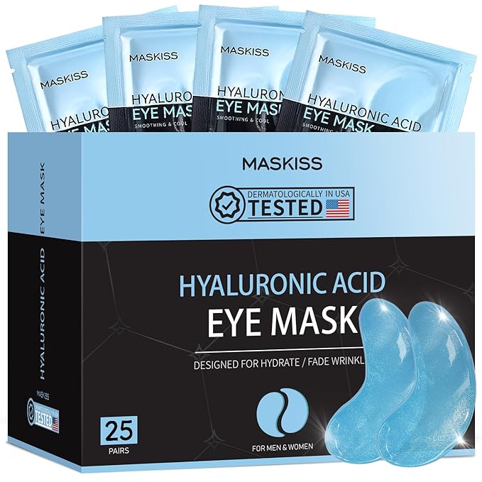 Under Eye Patches (25 Pairs), Hyaluronic Acid Eye Masks for Dark Circles Puffy Eyes Undereye Bags, Collagen Eye Patches for Wrinkles and Hydrate, Skin Care Gift for Her