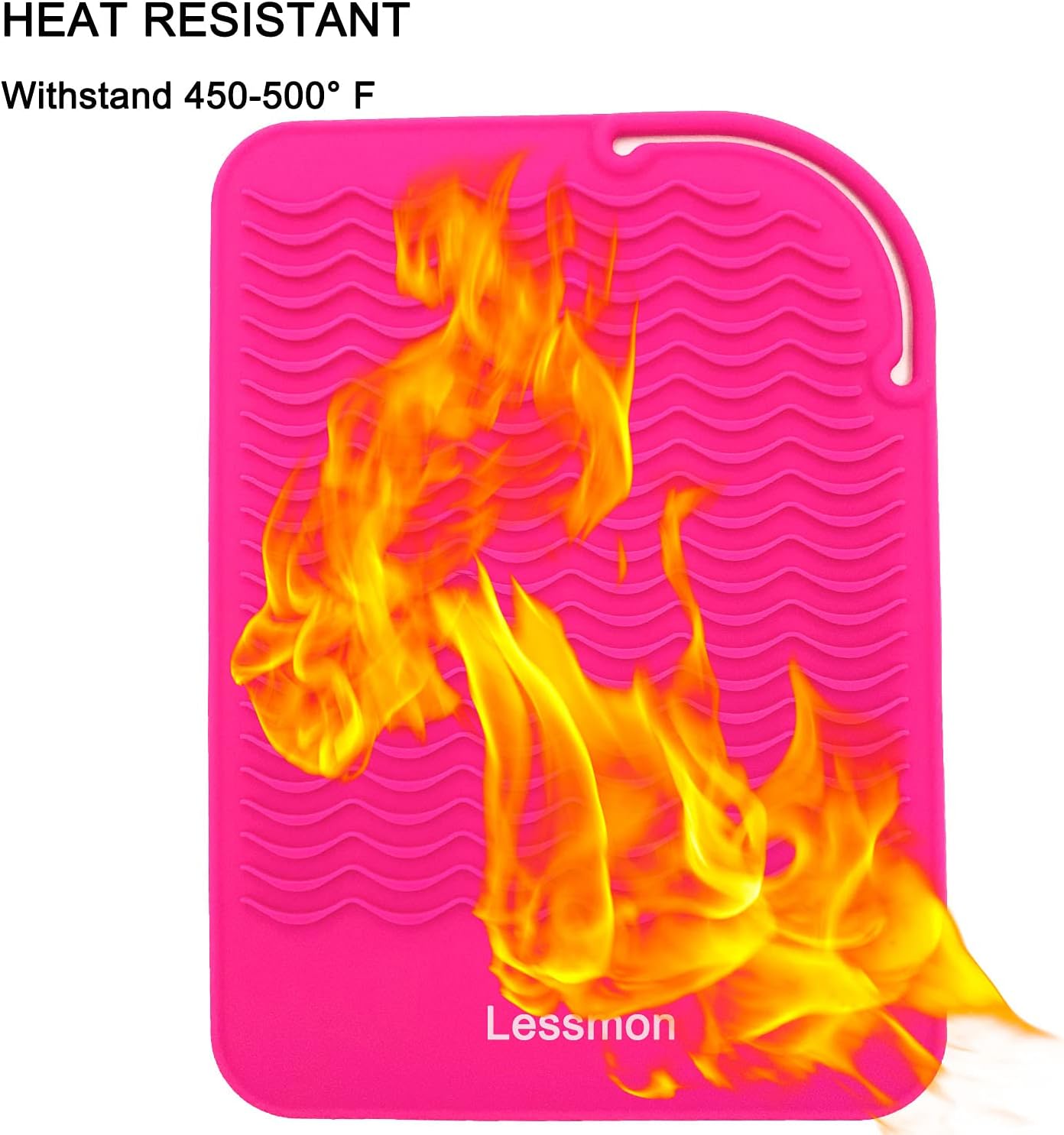 Large Heat Resistant Mat for Curling Irons, Hair Straightener, Flat Irons and Hair Styling Tools 11" x 7.5", Pink