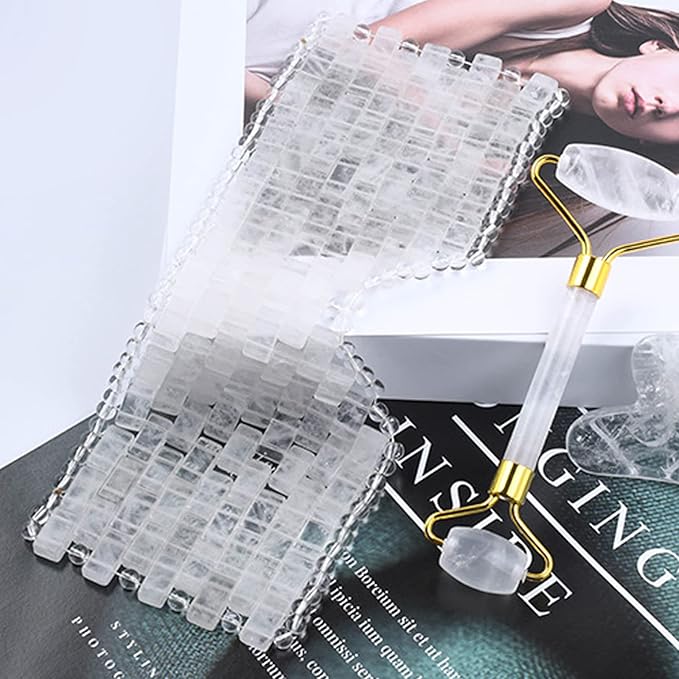 ideayard Crystal Eye Mask - Cooling Jade & 100% Clear Quartz Soothe Stone Mask