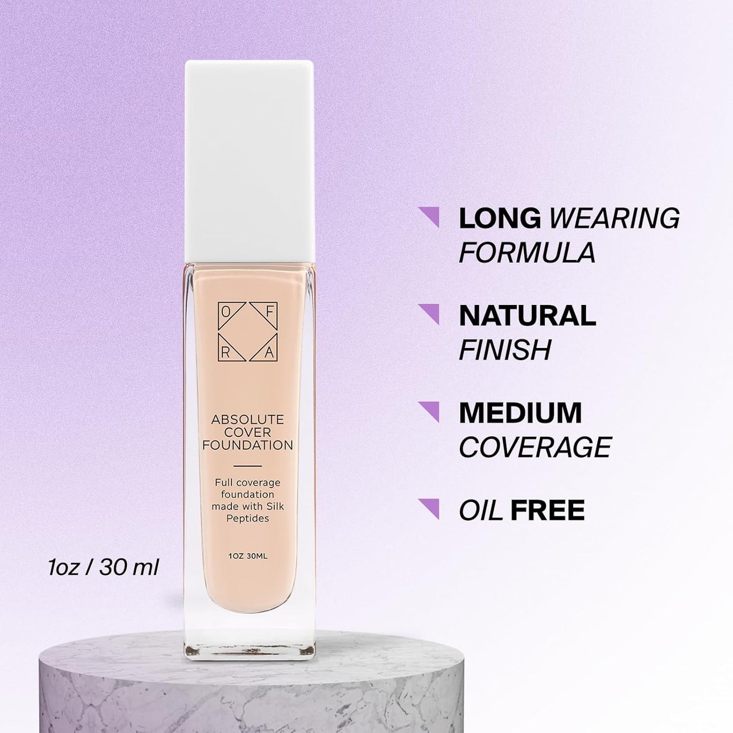 Absolute Cover Foundation #0 | Liquid Medium Coverage Foundation with Natural FInish | Oil-Free Face Makeup | Fairest Shade with Neutral Undertone | 1oz/30ml