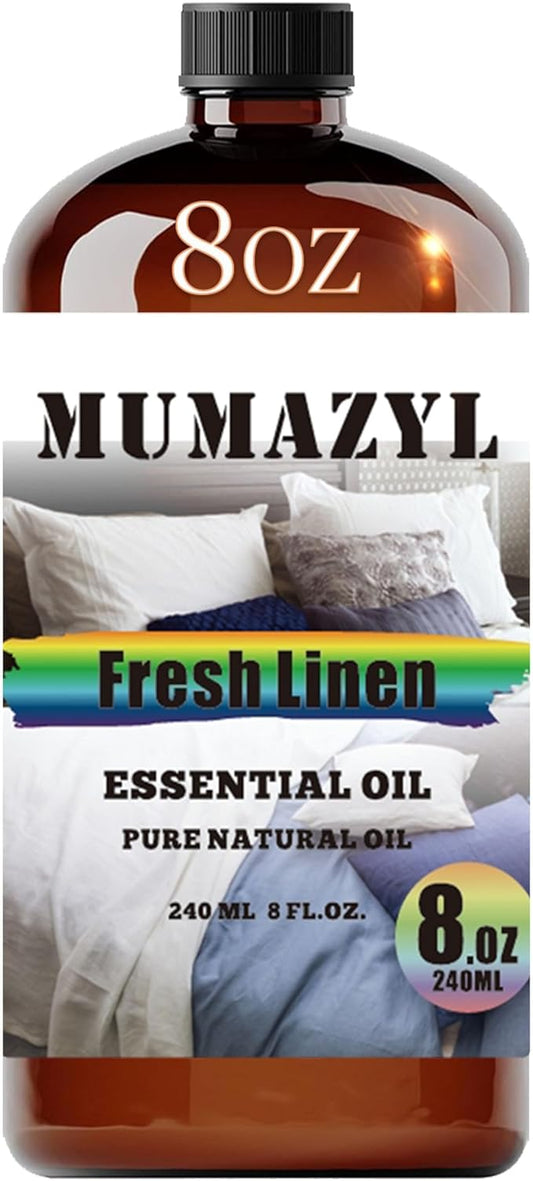 Fresh Linen Essential Oil, Fresh Linen Oil 8 Fl Oz 240ML for Diffuser Humidifier Yoga Cleaning DIY Candle Soap Making Fragrance Oils