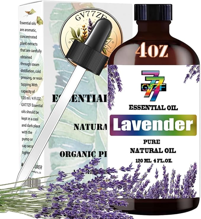 Lavender Essential Oil (4 oz) – 100% Pure Fragrance Oil for Diffusers, Humidifiers, Aromatherapy, Relaxation, Bath, Massage, Candles, Soap Making, DIY, Home Cleaning, Gifts – Gentle Floral Fragrance