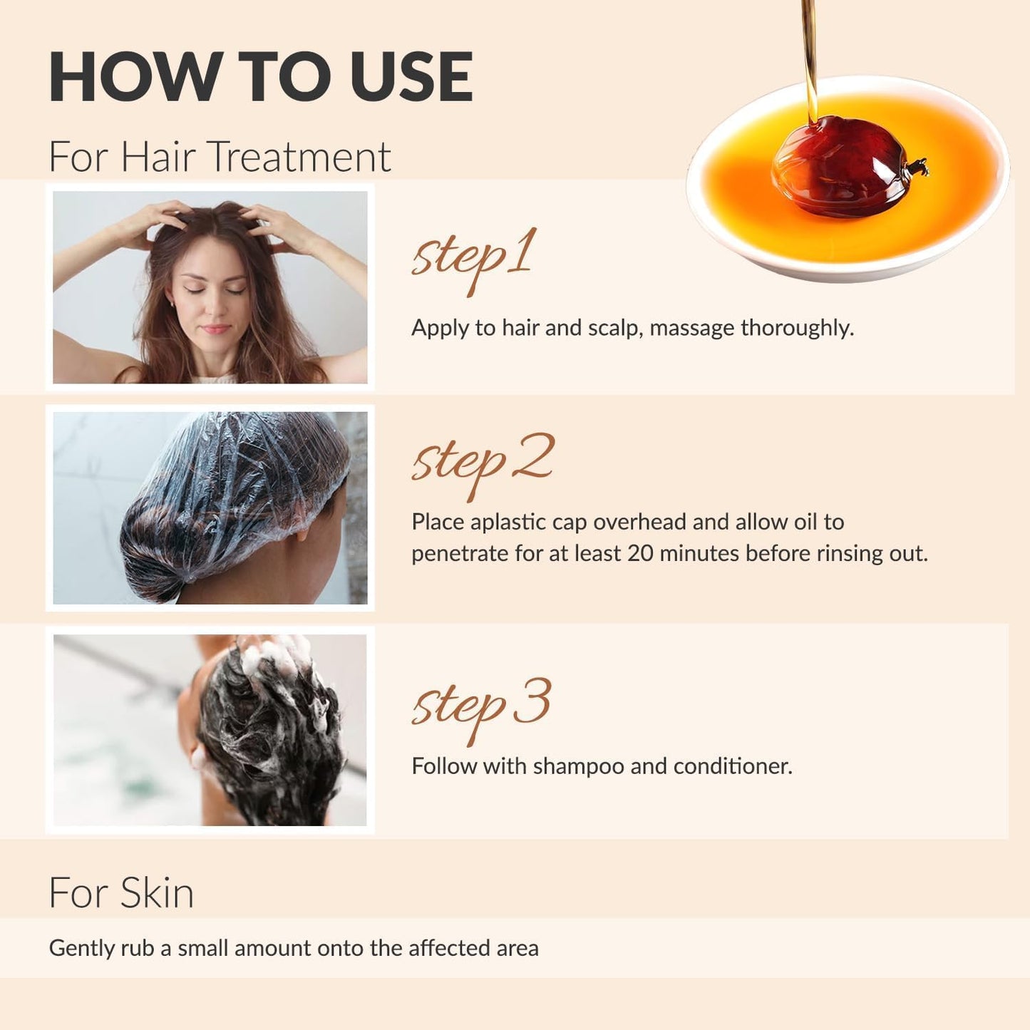 Hair Growth Serum: Rosemary Batana Castor Oil Rice Water Biotin Hair Oils for Hair Growth - Hair Growth Thickening Product - Hair Loss Treatments for Women Men(1.99fl oz)