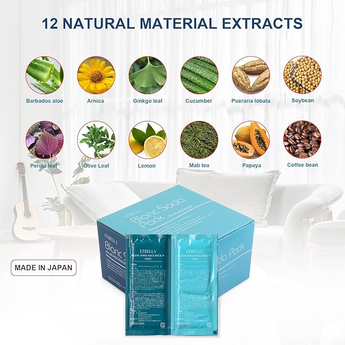 Elitzia CO2 Carboxy Gel Mask 1 box 20 bags Facial Care Skin Beauty ET1719 (Blue)