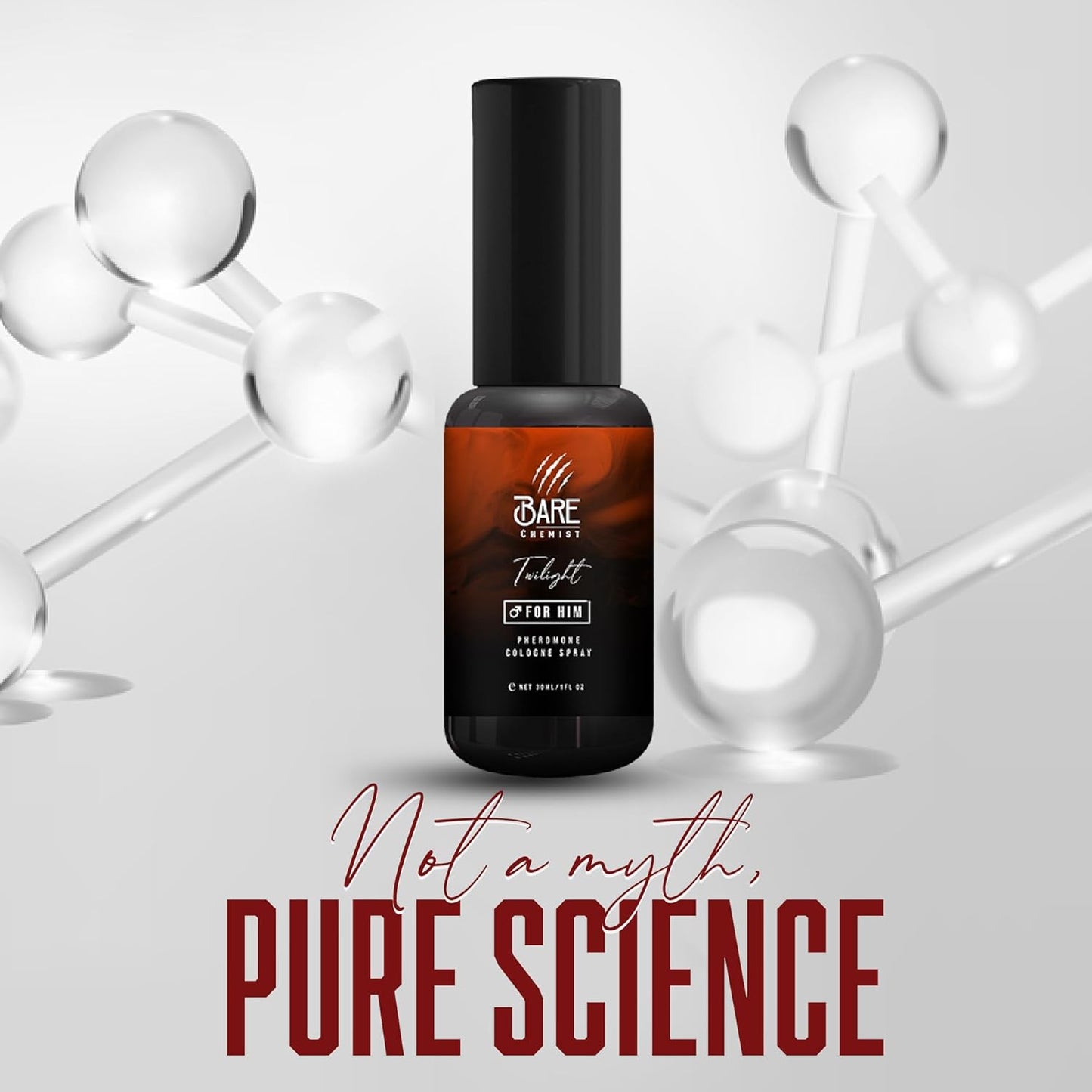 Twilight Pheromone Cologne for Him - [Long Lasting Formula] Pheromone Perfume Oil Spray for Men 1oz. - Lavender, Iris, Leather