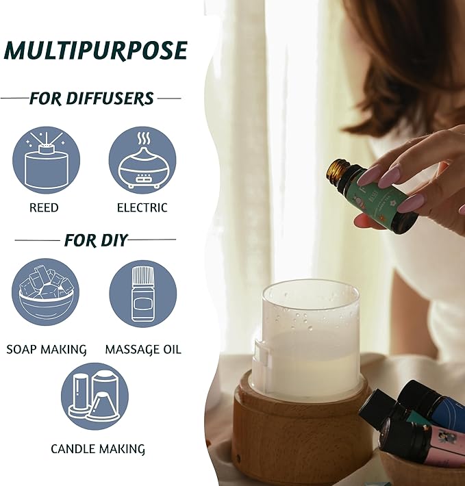 Folkulture Essential Oils for Diffuser Oil | Essential Oils Set of 3 Fragrance Oil Diffuser Oils | Diffuser Oils Scents for Home | Fragrance Oil for Diffuser or Gifts for Moms - Oud Rose & Oud Tabac