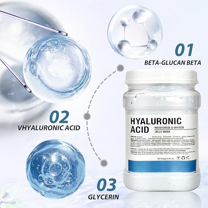 Jelly Mask for Facials, Hydrating & Moisturizing Peel-Off Rubber Gel Face Mask Skin Care for Deep Hydration & Glow, 23 Fl Oz Jar Professional Spa Use for All Skin Types with hyaluronic acid