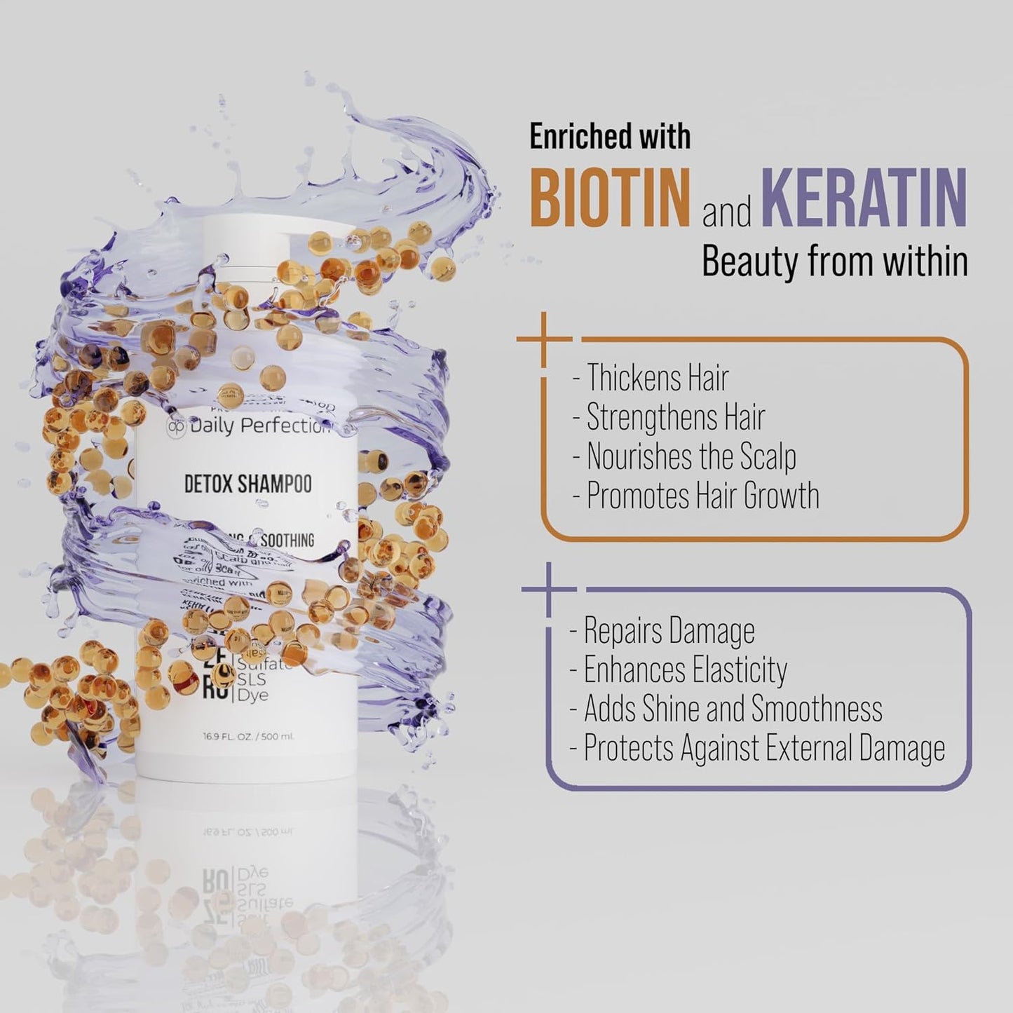 (dp) Detox Shampoo – Clarify & Remove Buildup, Oil & Impurities – Clean + Salon-Grade Formula with Biotin & Keratin