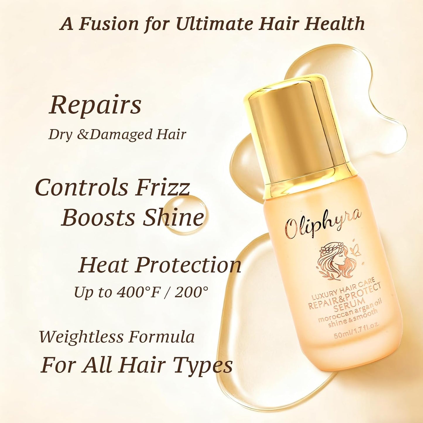 Moroccan Oil, Repair & Heat Protection, Visibly Nourishes & Smooths Hair, For All Hair Types, 50ml