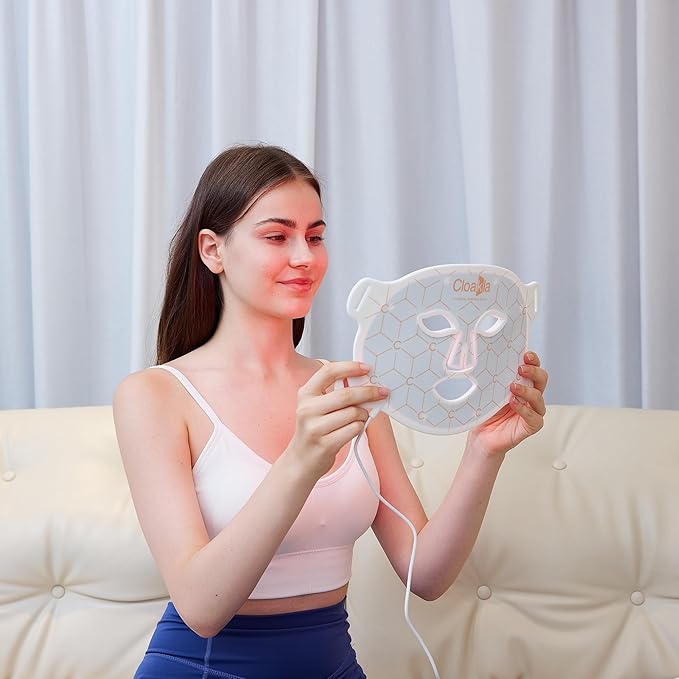 K11 LED Red Light Therapy Face Mask | 7-Color Rejuvenating Facial Skin Care Set | Portable Anti-Aging Mask for Home & Travel Use