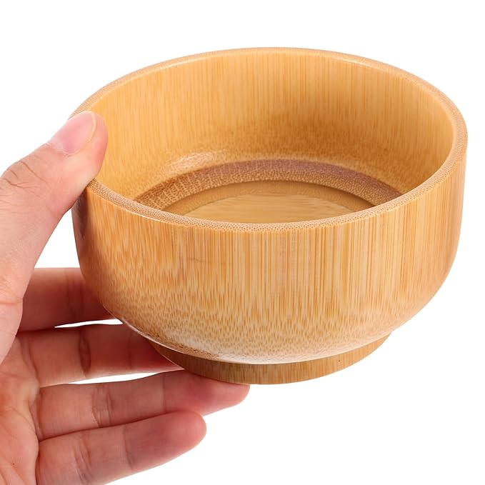 Wood Face Mask Mixing Bowl Set For Ladies Facial Skincare Clay Mixing DIY Vintage Facemask Bowl Kit with Mask Spoon Spatula Brush