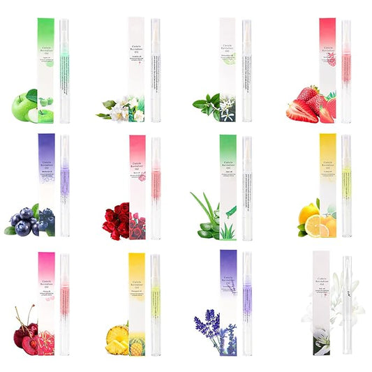 12PCS Cuticle Oils Pen Set Cuticle Revitalize Oil, Nails Oil For Growth And Strength, Cuticle Remover - Nail Strengthener - Cuticles Softener - Cuticle Oil Pen (0.3 fl oz)