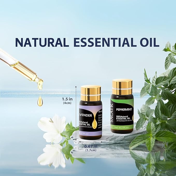 50 Pcs Essential Oils by SACATR Natural Essential Oil Set -Essential Oils Gift Set for Diffuser, Home Care, DIY Candle and Soap Making(50 * 5ML)