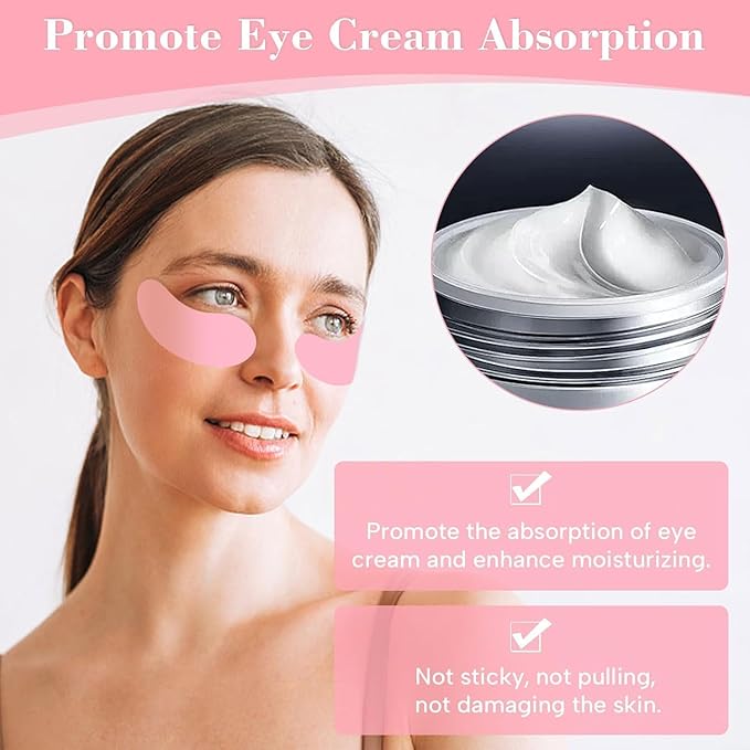 Under Eye Patches Silicone2 Pcs Reusable Eye Patches, Plump Fine Lines & Wrinkles with Metal Eye Cream Applicator, Tin Case