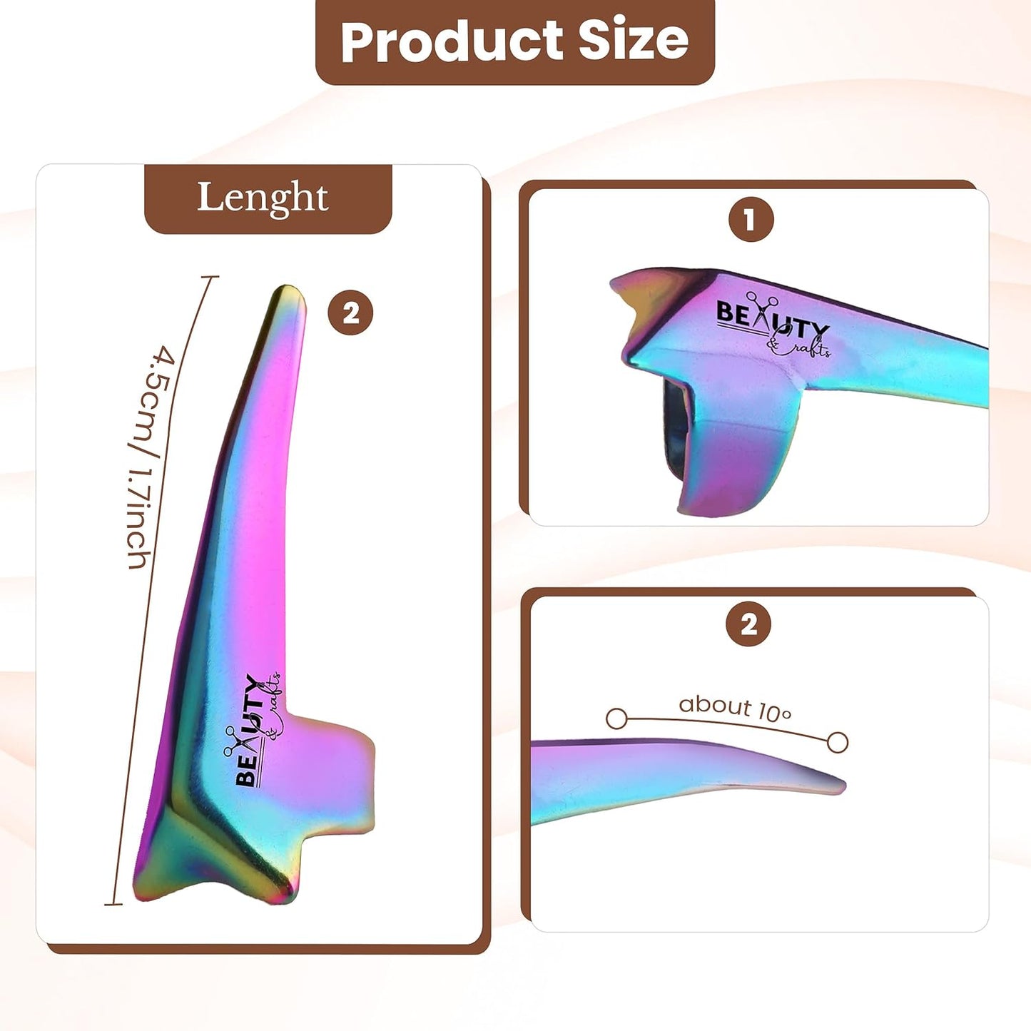 Pro Hair Parting & Sectioning Rings-Stainless Steel Finger Braiding Pick Tool for Precise Hair Styling and Extension Installations (1 PC Rainbow)