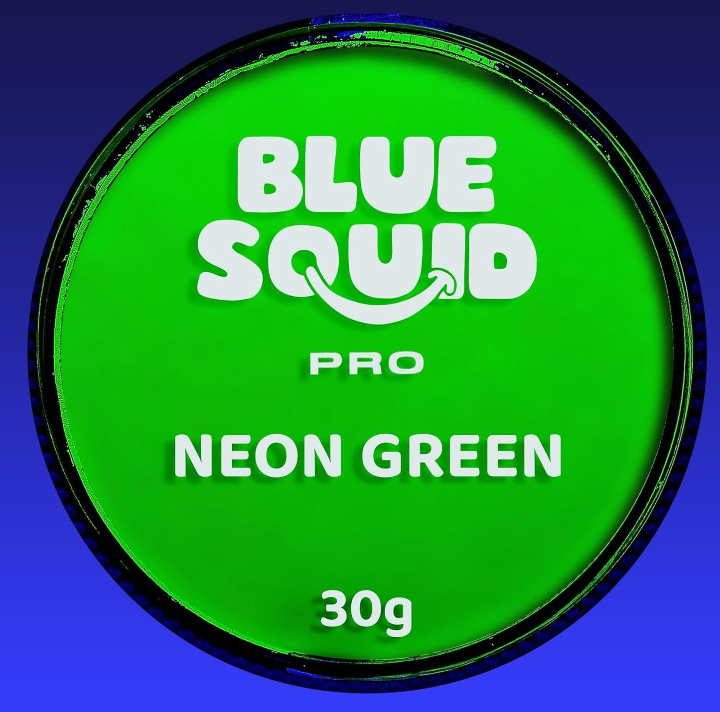 Blue Squid Face Paint Water Based Single Cake Professional Face Paint & Body Paint - Water Activated, Kids Adults Face Painting for Costume, Halloween Makeup, Cosplay - Neon Green Face Paint 30g